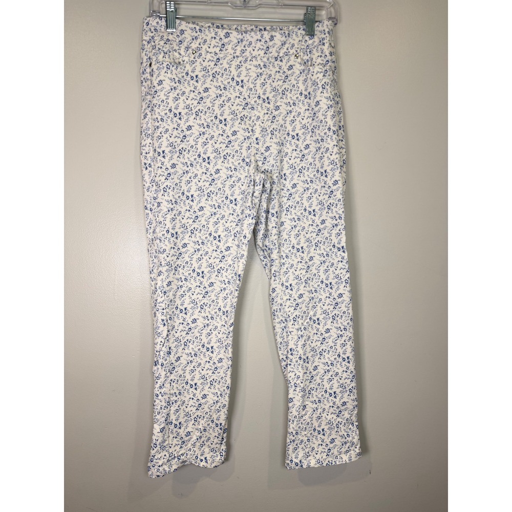 Mario Serrani‎ Womens Pants Medium Floral Cottagecore Dainty Feminine Stretch